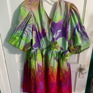 Tracy Reese Anthropology surplus v neck mini dress